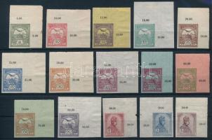 1913 Turul vágott ívsarki sor (50.000) (több értéken ráncok) / imperforate corner set (creases)