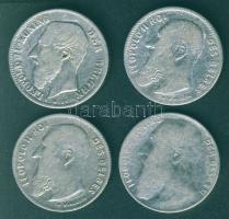 Belgium 1898,1901,1907,1909. 50c Ag 4klf db T:3