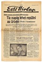 1961 Esti Hírlap 1961. aug. 12. száma, a címlapon Tyitov őrnagy űrrepülésével a Vosztok 2 fedélzetén, 3 sztl. lev.