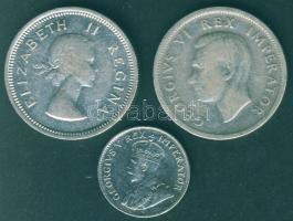 Dél-Afrika 1935. 3P Ag T:2-/3, 1943. 1Sh Ag T:3/3-, 1959. 1Sh Ag T:2/3+