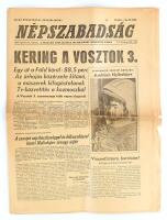 1962 Népszabadság 1962 aug. 12. száma, benne a föld körül keringő Vosztok 3 űrhajóval, 16 p.