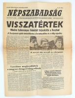 1964 Népszabadság 1964. okt. 14. száma, a címlapon a visszatért Voszhod űrhajóval, 12 p