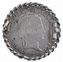 1848B 20kr Ag "V. Ferdinánd" jelzetlen Ag keretben, kitűzővé alakítva (tű letört) (br.: 8,...