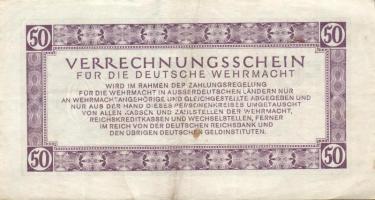 Német 3. Birodalom/Wehrmacht kiadás (Német Véderő) 1944. 1M, 5M, 10M, 50M összesen 4 klf db, az 5M b...