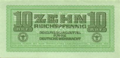 Német 3. Birodalom/Wehrmacht kiadás (Német Véderő) 1944. 10Rpf T:I