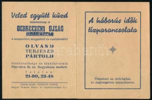 cca 1943 A háborús idők tízparancsolata - Útmutató az árdrágítás lés a zúgforgalom leküzdésére kihatjtató kis füzet 2 p