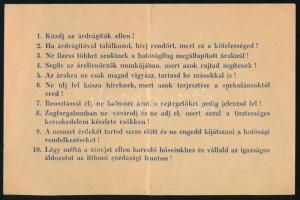 cca 1943 A háborús idők tízparancsolata - Útmutató az árdrágítás lés a zúgforgalom leküzdésére kihat...