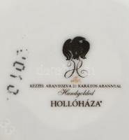 Hollóházi Szász Endre által tervezett mintával díszített tégely 2db, nem hozzá illő tetőkkel, matric...