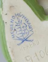 Herendi rózsa, kézzel festett porcelán, jelzett, apró lepattanásokkal, 9x7,5cm