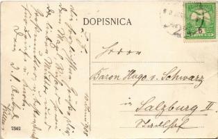 1908 Zagreb, Zágráb; Frankopanska ulica / street with horse-drawn tram / utca lóvasúttal (fa)