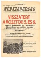 1963 Népszabadság 1963. jún. 19. száma, rendkívüli kiadás. A visszatérő Vosztok 5. és 6. hírével a címlapon, 4 p.