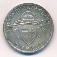 1938. 5P Ag "Szent István" T:2,2- patina, ph
Adamo P8.1