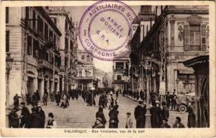 1917 Thessaloniki, Saloniki, Salonica, Salonique; Rue Vénizelos, vue de la mer / street