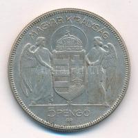 1930. 5P Ag "Horthy jobbra" T:1-,2 patina Adamo P8