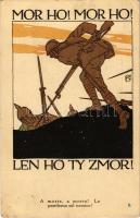 Mor Ho! Mor Ho! Len Ho Ty Zmor! A morte, a morte! La pestilenza sul nemico! / WWI military art postcard. Issued by Czechoslovak Recruiting Office New York (EK)