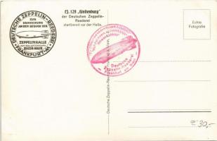 LZ 129 Hindenburg der Deutschen Zeppelin-Reederei startbereit vor der Halle / German airship with sw...