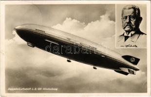 1936 Zeppelin-Luftschiff LZ 129 Hindenburg / German airship with swastika (EK)