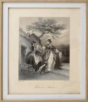 François-Claudius Compte-Calix (1813-1880) festménye után William French (1815-1898): Vigasz a szegényeknek (Trost den Armen). Acélmetszet, papír. Jelzett a metszeten. Plexiüvegezett keretben. 17,5x13 cm