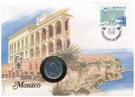 Monaco 1975. 1Fr felbélyegzett borítékban, bélyegzéssel, német nyelvű leírással T:1  Monaco 1975. 1 Franc in envelope with stamp and cancellation, with German description C:UNC