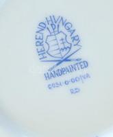 Herendi Viktória mintás bonbonier, kézzel festett porcelán, jelzett, hibátlan, m:9 cm, d:11cm