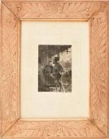 Carl Mayer (1798-1868), Karl Mahlknecht (1810-1893): Szerelmespár. Acélmetszet, papír. Jelzett a metszeten. Dekoratív, üvegezett fakeretben. 10x7,5 cm
