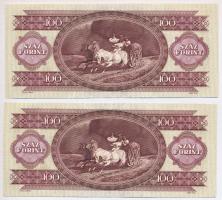 1992. 100Ft (2x) sorszámkövetők "B 210 109928 - B 210 109929" T:II,II-
Adamo F37