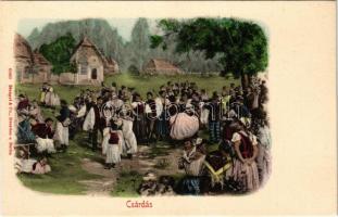 Csárdás. Magyar folklór művészlap / Hungarian folklore art postcard, folk dance. Stengel & Co.