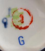 Zsolnay Pompadour mintás, 4 személyes, mokkás készlet, matricás, jelzett, apró kopásnyomokkal