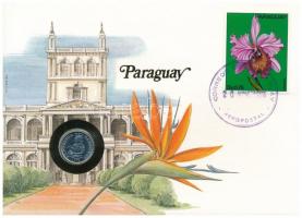Paraguay 1978 5G, felbélyegzett borítékban, bélyegzéssel, német nyelvű leírással T:1  Paraguay 1978. 5 Guaranies in envelope with stamp and cancellation, with German description C:UNC
