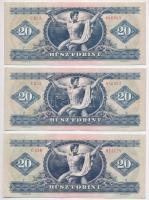 1975. 20Ft (3x) közte 2db sorszámkövető T:II
Adamo F16