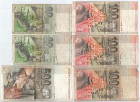 Szlovákia 1993. 20K (2x) + 100K (3x) + 500K T:III
Slovakia 1993. 20 Korun (2x) + 100 Korun (3x) + 5...