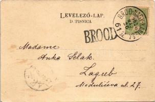 1902 Bród, Nagyrév, Slavonski Brod, Brod na Savi; Iztocna strana / látkép / general view + "BRO...