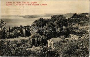 1924 Dubrovnik, Ragusa; Trsteno sa otocima Sipanom i Mljetom / Cannosa con le isole Giuppana e Meleda (EK)