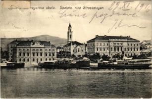 1916 Split, Spalato; Strossmayerova obala / Riva Strossmayer / port, steamships (EK)