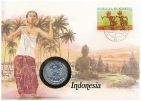 Indonézia 1961. 50s Al, felbélyegzett borítékban, bélyegzéssel, német nyelvű leírással T:1-  Indonesia 1961. 50 Sen Al in envelope with stamp, with German description C:AU