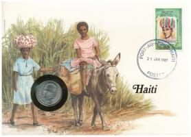 Haiti 1975. 10c felbélyegzett borítékban, bélyegzéssel, német nyelvű leírással T:1  Haiti 1975. 10 Centimes in envelope with stamp and cancellation, with German description C:UNC