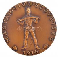 1964. "Magyar Vívó Szövetség 1914 / 50 éves a Magyar Vívó Szövetség 1914-1964" kétoldalas Br emlékérem (60mm) T:1-