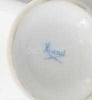 Herendi virágmintás porcelán váza, kézzel festett, jelzett, kis kopásnyomokkal, m: 19 cm