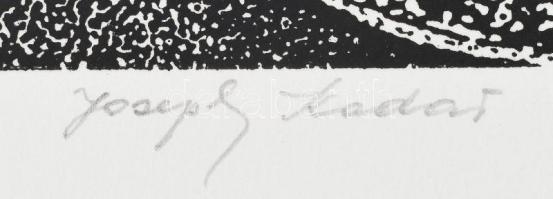 Joseph Kádár (1936-2019): Hommage a Le Corbusier, 1987. Szitanyomat, papír, jelzett, művészpéldány E...