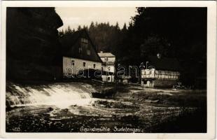 Mlyny, Grundmühle (Sudetengau, Hrob); (crease)