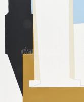 Mark (Márkus), Anna (1928-): Konstruktivista kompozíció, 1990. Szitanyomat, papír, jelzett, művészpé...