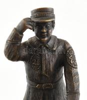 Figurális fűszertartó: Viktoriánus cipő pucoló, jelzett: angol lajstrom jellel, ezüstözött alpakka, ...