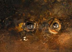 Figurális fűszertartó: Viktoriánus cipő pucoló, jelzett: angol lajstrom jellel, ezüstözött alpakka, ...