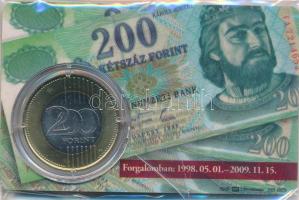 2009. 200Ft elsőnapi veret sorszámozott plasztikkártyán "02345" T:1