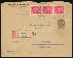 1939 Singer varrógép leírása, számlája, boríték, stb., 5 db