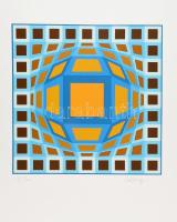 Vasarely Victor (1908-1997): Vega 1. Szitanyomat, papír, jelzett, számozott (47/110). Az 1985-ben a Helikon Kiadónál megjelent mappából. 35,5×35,5 cm