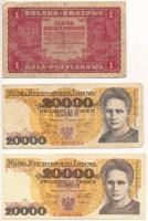 Lengyelország 1919. 1M + 1989. 20.000Zl (2x) T:III,III- Poland 1919. 1 Marka + 1989. 20.000 Zlotych (2x) C:F,VG