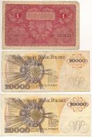 Lengyelország 1919. 1M + 1989. 20.000Zl (2x) T:III,III-
Poland 1919. 1 Marka + 1989. 20.000 Zlotych...
