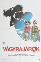 1988 Hérics Nándor (1956- ): Vágyrajárók, francia film nagyméretű plakátja, moziplakát, hajtásnyomokkal, 83x56 cm