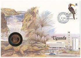 Uganda 1987. 1Sh felbélyegzett borítékban, bélyegzéssel, német nyelvű leírással T:1 Uganda 1987. 1 Shilling in envelope with stamp and cancellation, with German description C:UNC